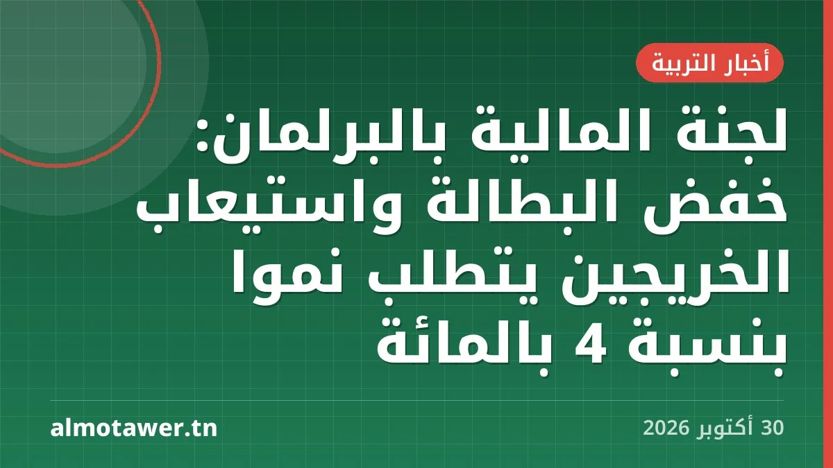 لجنة المالية بالبرلمان: خفض البطالة واستيعاب الخريجين يتطلب نموا بنسبة 4 بالمائة