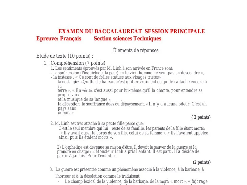 Corrigé Bac Français 2013 - Sciences Techniques