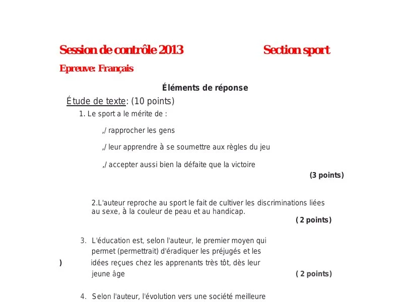 Correction Bac Physique 2013 : Session de Rattrapage - Lycée Sportif
