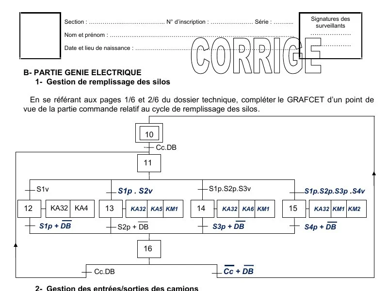 Correction Bac Technique 2014 - Session Principale