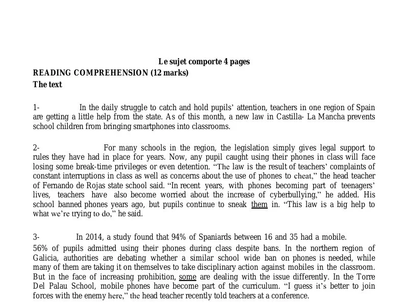Examen Anglais Bac Sciences Techniques 2015