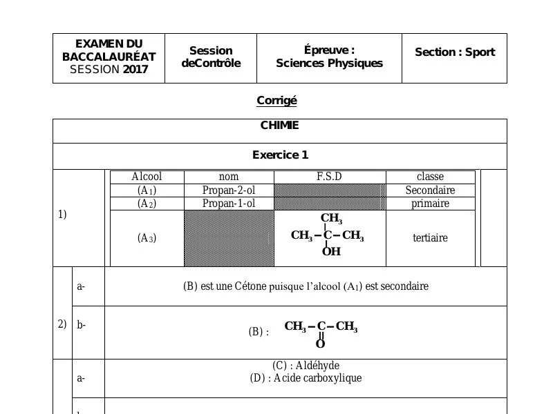 Correction BAC 2017 Physique/Sport : Session de Rattrapage