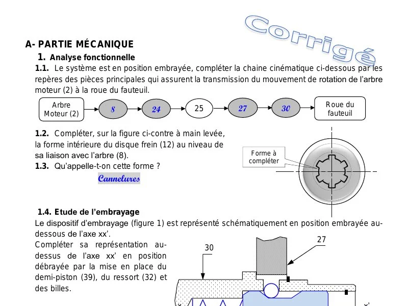 Corrigé Examen Technique Bac 2017 - Session Principale