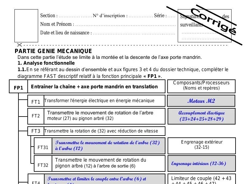 Correction Bac Technique 2018 Rattrapage