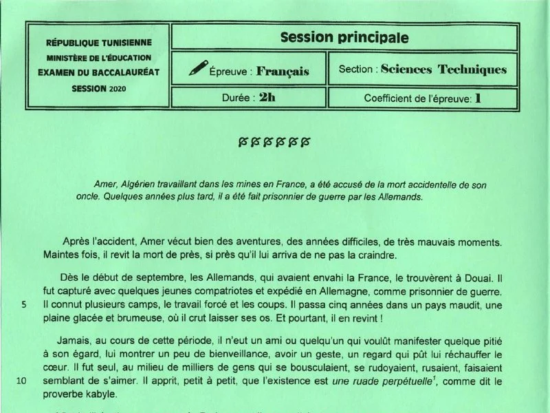 Bac Français 2020 : Épreuve Sciences Techniques