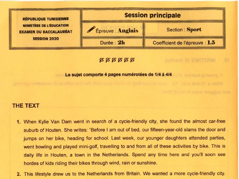 Examen Anglais BAC 2020 Tunisie | Physique-Gym