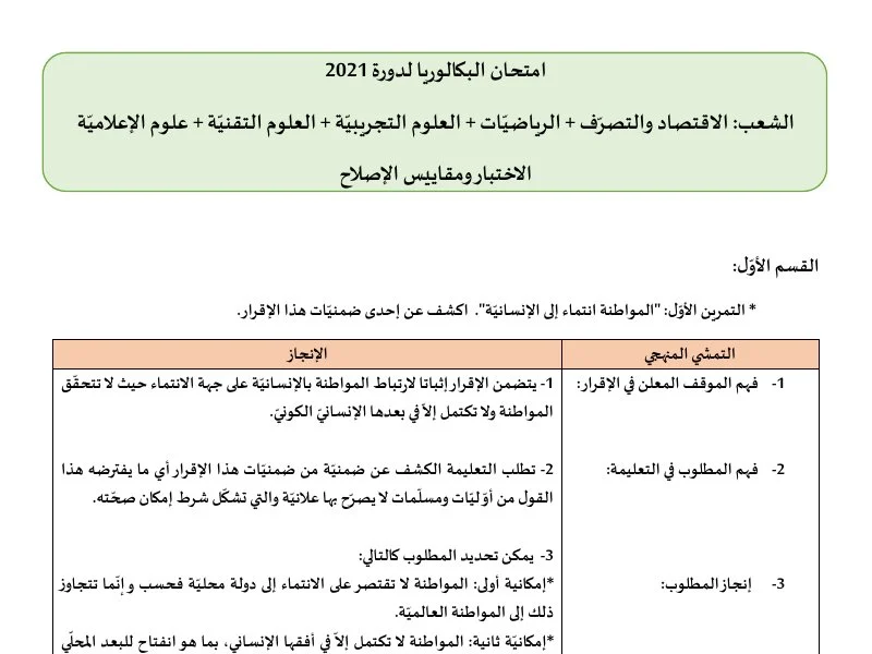 إصلاح إمتحان فلسفة لسنة BAC 2021 الدورة الرئيسية باكالوريا إعلامية