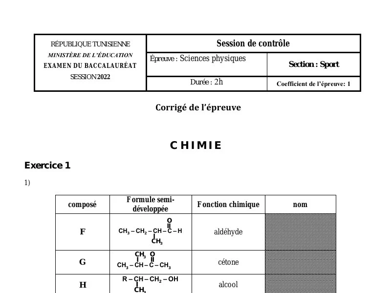 Correction BAC Physique 2022 : Session Contrôle EPS