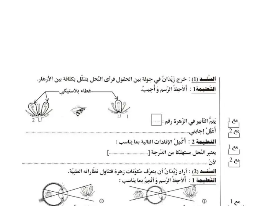 موضوع مناظرة الإلتحاق بالمدارس الإعدادية النموذجية الخاص بالسنة السادسة ابتدائي – الرابع