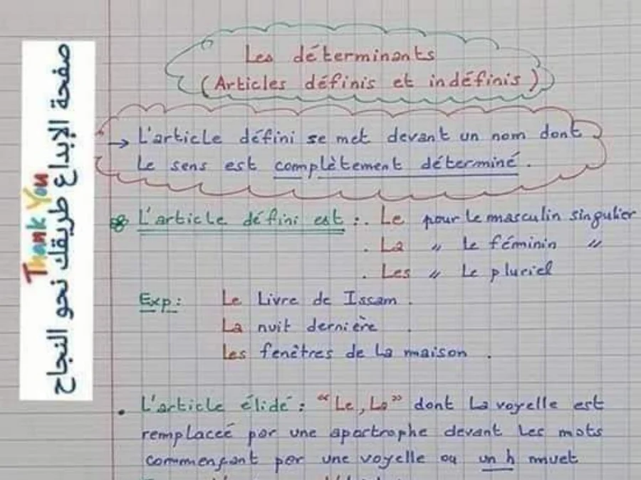 ملخص مراجعة في مادة الفرنسية السنة السادسة ابتدائي عدد 6
