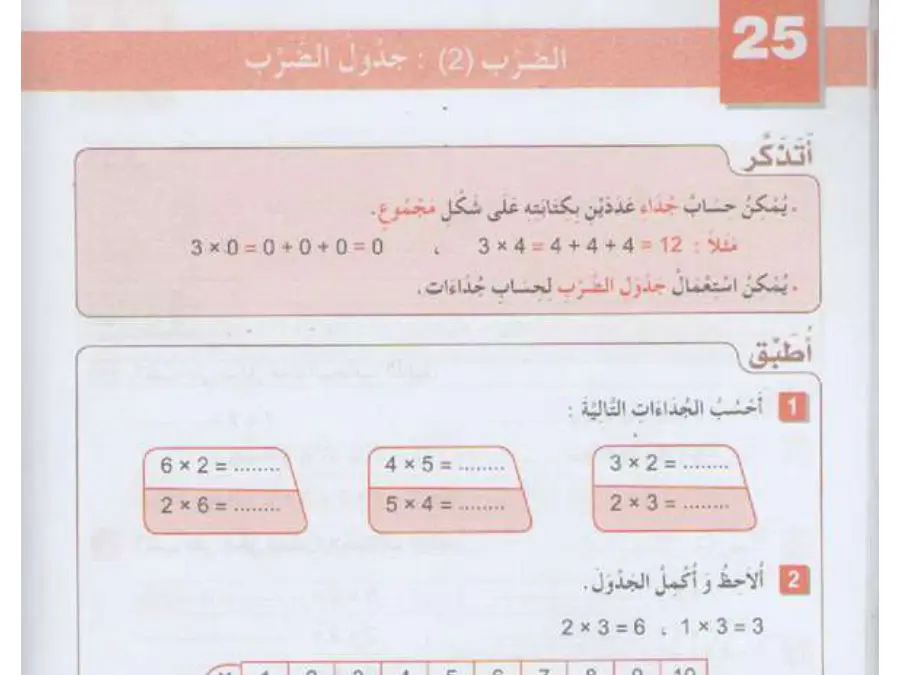 نموذج 32: دروس ومراجعة الرياضيات السنة الثانية ابتدائي