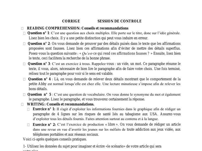 الإنجليزية – اختبار لتلاميذ البكالوريا رقم 10