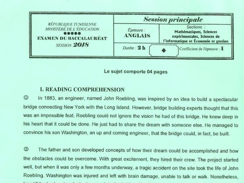 البكالوريا: موضوع امتحان الإنجليزية (الموضوع 35)