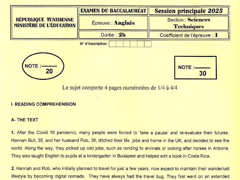 اختبار الإنجليزية الخاص بالبكالوريا – 53