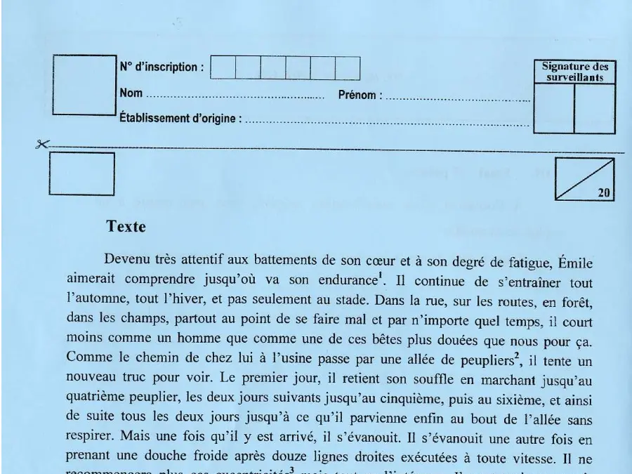 الفرنسية – فرض لتلاميذ السنة التاسعة أساسي رقم 66