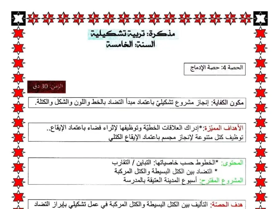مخططات السنة الخامسة ابتدائي – موضوع امتحان لتلاميذ السنة الخامسة ابتدائي رقم 21