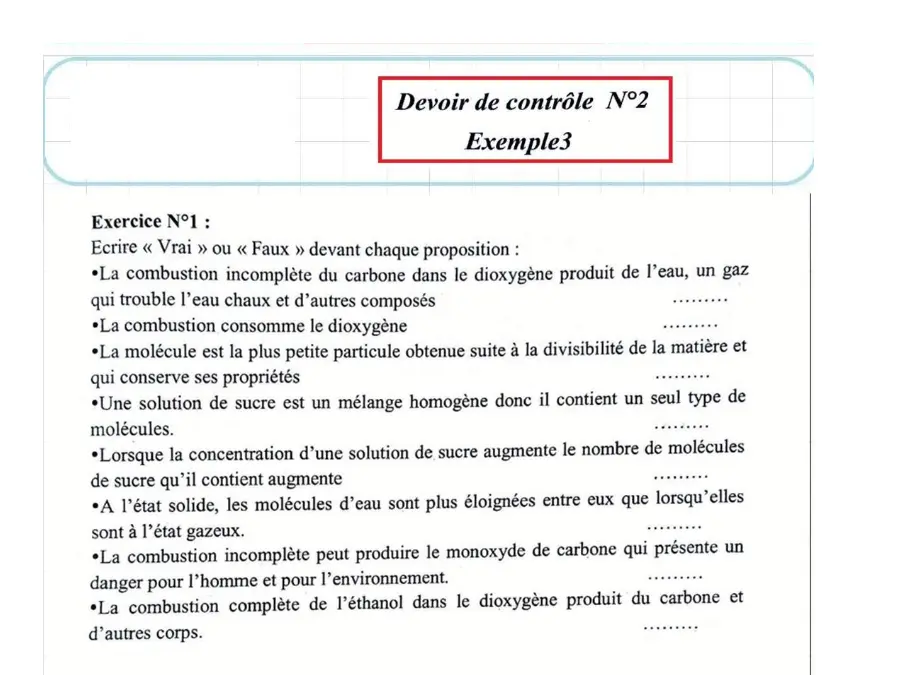 العلوم فيزائية – فرض مراقبة الثلاثي الثالث لتلاميذ السنة الثامنة أساسي رقم 32