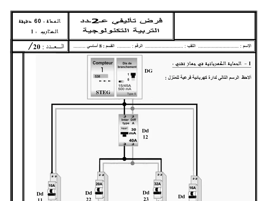 امتحان الثلاثي الثاني التربية التكنولوجية السنة الثامنة أساسي – النموذج 29