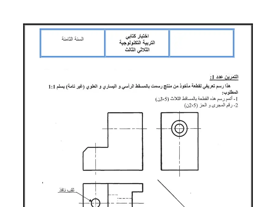 فرض المراقبة الثلاثي الثالث التربية التكنولوجية الخاص بالسنة الثامنة أساسي – 23