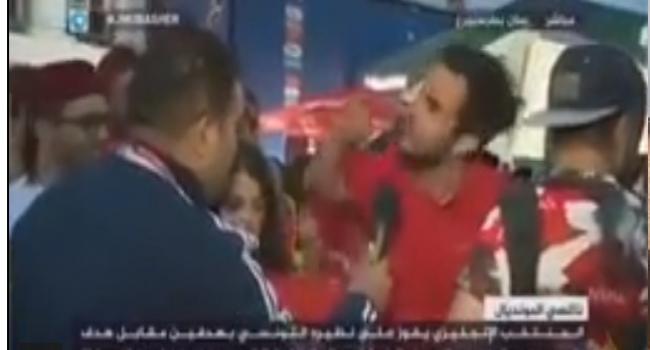 مشجع تونسي يتفوه بعبارات نابية على قناة الجزيرة مباشر